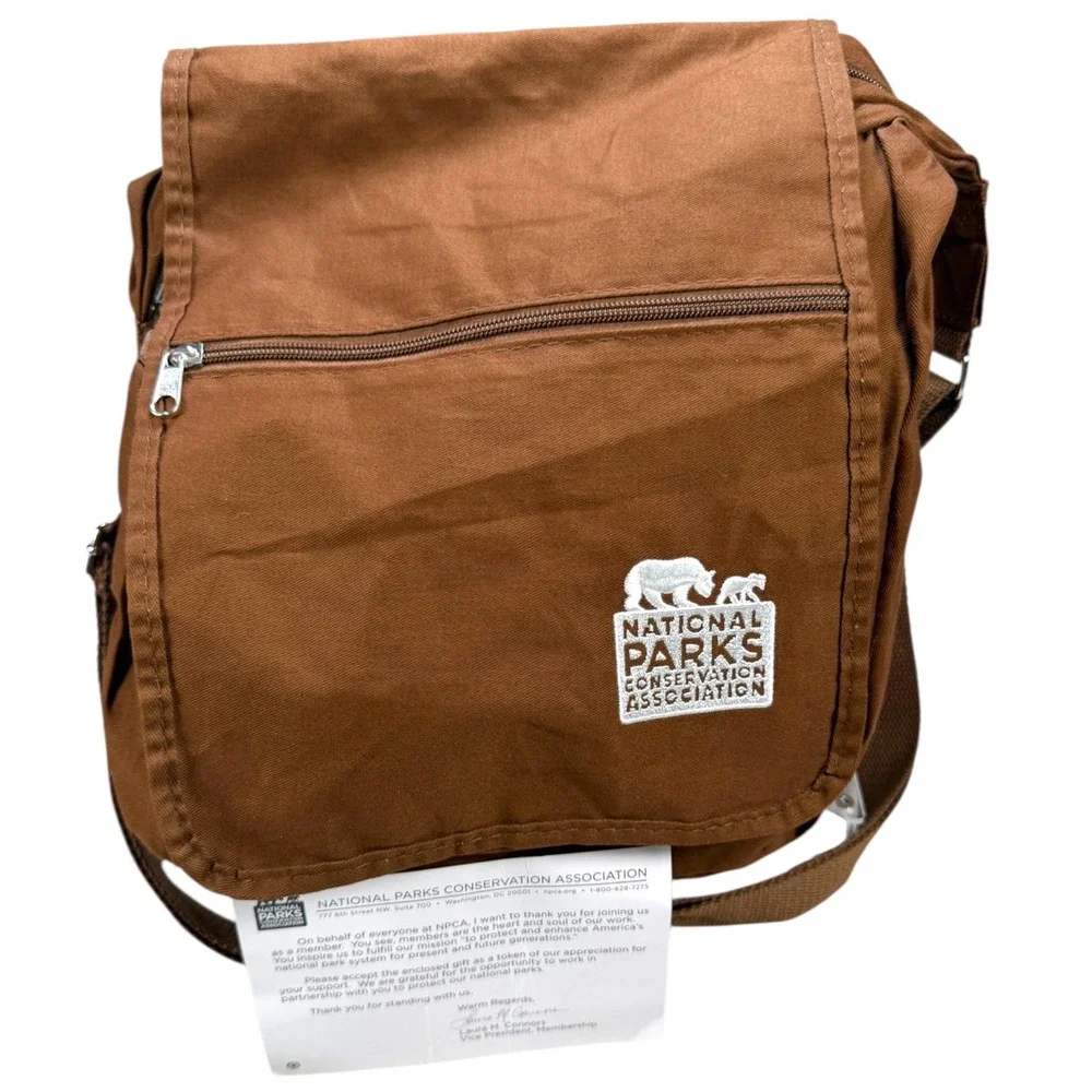 National Parks Conservation Association Satchel Bag Unisex OS Brown Canvas